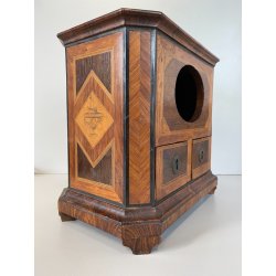 ANTICA URNA VOTAZIONI CONFRATERNITE LEGNO LASTRONATO INTARSIATO RELIGIOSO 1788