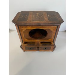 ANTICA URNA VOTAZIONI CONFRATERNITE LEGNO LASTRONATO INTARSIATO RELIGIOSO 1788