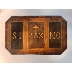 ANTICA URNA VOTAZIONI CONFRATERNITE LEGNO LASTRONATO INTARSIATO RELIGIOSO 1788