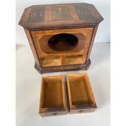 ANTICA URNA VOTAZIONI CONFRATERNITE LEGNO LASTRONATO INTARSIATO RELIGIOSO 1788