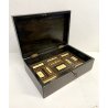 ANTICA SCATOLA RETTANGOLARE ANGLO INDIANA LEGNO MICROINTARSIO VITTORIANA XIX sec