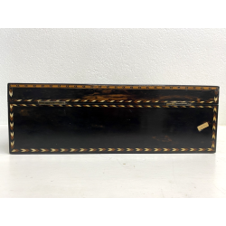 ANTICA SCATOLA RETTANGOLARE ANGLO INDIANA LEGNO MICROINTARSIO VITTORIANA XIX sec