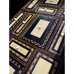 ANTICA SCATOLA RETTANGOLARE ANGLO INDIANA LEGNO MICROINTARSIO VITTORIANA XIX sec