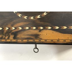 ANTICA SCATOLA RETTANGOLARE ANGLO INDIANA LEGNO MICROINTARSIO VITTORIANA XIX sec