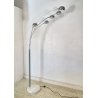 LAMPADA DA TERRA ARCO PIANTANA DESIGN ANNI 80 METALLO CROMATO MARMO FLOOR LAMP