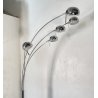 LAMPADA DA TERRA ARCO PIANTANA DESIGN ANNI 80 METALLO CROMATO MARMO FLOOR LAMP