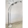 LAMPADA DA TERRA ARCO PIANTANA DESIGN ANNI 80 METALLO CROMATO MARMO FLOOR LAMP