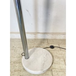 LAMPADA DA TERRA ARCO PIANTANA DESIGN ANNI 80 METALLO CROMATO MARMO FLOOR LAMP