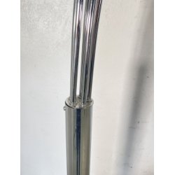 LAMPADA DA TERRA ARCO PIANTANA DESIGN ANNI 80 METALLO CROMATO MARMO FLOOR LAMP