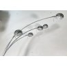 LAMPADA DA TERRA ARCO PIANTANA DESIGN ANNI 80 METALLO CROMATO MARMO FLOOR LAMP