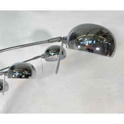 LAMPADA DA TERRA ARCO PIANTANA DESIGN ANNI 80 METALLO CROMATO MARMO FLOOR LAMP