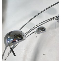 LAMPADA DA TERRA ARCO PIANTANA DESIGN ANNI 80 METALLO CROMATO MARMO FLOOR LAMP