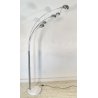 LAMPADA DA TERRA ARCO PIANTANA DESIGN ANNI 80 METALLO CROMATO MARMO FLOOR LAMP