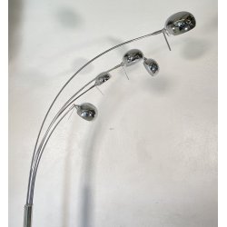 LAMPADA DA TERRA ARCO PIANTANA DESIGN ANNI 80 METALLO CROMATO MARMO FLOOR LAMP