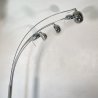 LAMPADA DA TERRA ARCO PIANTANA DESIGN ANNI 80 METALLO CROMATO MARMO FLOOR LAMP