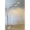 LAMPADA DA TERRA ARCO PIANTANA DESIGN ANNI 80 METALLO CROMATO MARMO FLOOR LAMP