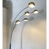 LAMPADA DA TERRA ARCO PIANTANA DESIGN ANNI 80 METALLO CROMATO MARMO FLOOR LAMP