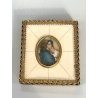 ANTICA MADONNA col BAMBINO miniatura cornice OVALE religioso copia FERRUZZI