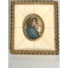 ANTICA MADONNA col BAMBINO miniatura cornice OVALE religioso copia FERRUZZI