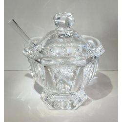 ANTICO VASO CRISTALLO Baccarat FORMAGGIERA COPERCHIO + CUCCHIAIO SENAPE MOSTARDA