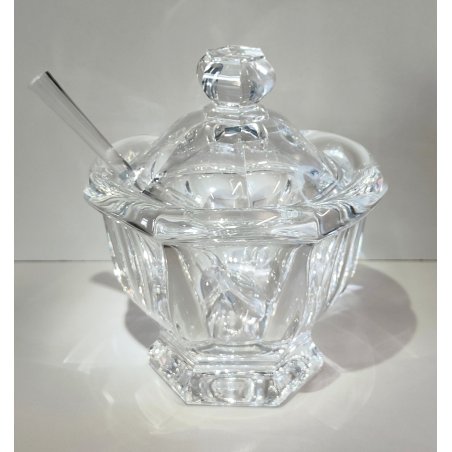 ANTICO VASO CRISTALLO Baccarat FORMAGGIERA COPERCHIO + CUCCHIAIO SENAPE MOSTARDA