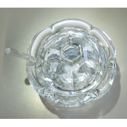 ANTICO VASO CRISTALLO Baccarat FORMAGGIERA COPERCHIO + CUCCHIAIO SENAPE MOSTARDA