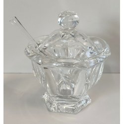 ANTICO VASO CRISTALLO Baccarat FORMAGGIERA COPERCHIO + CUCCHIAIO SENAPE MOSTARDA