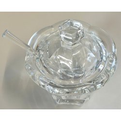 ANTICO VASO CRISTALLO Baccarat FORMAGGIERA COPERCHIO + CUCCHIAIO SENAPE MOSTARDA