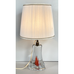 LAMPADA TAVOLO VETRO SOMMERSO MURANO ANNI 60 CAPPELLOTTO STOFFA TRASPARENTE LAMP
