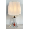 LAMPADA TAVOLO VETRO SOMMERSO MURANO ANNI 60 CAPPELLOTTO STOFFA TRASPARENTE LAMP