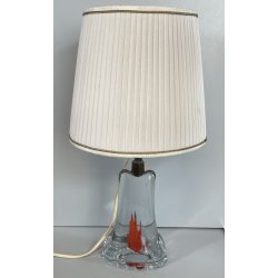 LAMPADA TAVOLO VETRO SOMMERSO MURANO ANNI 60 CAPPELLOTTO STOFFA TRASPARENTE LAMP