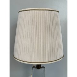 LAMPADA TAVOLO VETRO SOMMERSO MURANO ANNI 60 CAPPELLOTTO STOFFA TRASPARENTE LAMP
