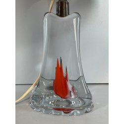 LAMPADA TAVOLO VETRO SOMMERSO MURANO ANNI 60 CAPPELLOTTO STOFFA TRASPARENTE LAMP