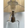 LAMPADA TAVOLO VETRO SOMMERSO MURANO ANNI 60 CAPPELLOTTO STOFFA TRASPARENTE LAMP
