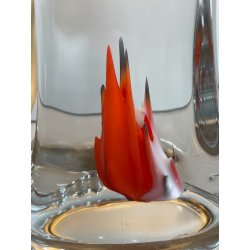 LAMPADA TAVOLO VETRO SOMMERSO MURANO ANNI 60 CAPPELLOTTO STOFFA TRASPARENTE LAMP