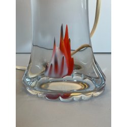 LAMPADA TAVOLO VETRO SOMMERSO MURANO ANNI 60 CAPPELLOTTO STOFFA TRASPARENTE LAMP