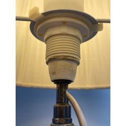 LAMPADA TAVOLO VETRO SOMMERSO MURANO ANNI 60 CAPPELLOTTO STOFFA TRASPARENTE LAMP