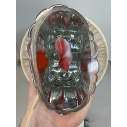 LAMPADA TAVOLO VETRO SOMMERSO MURANO ANNI 60 CAPPELLOTTO STOFFA TRASPARENTE LAMP