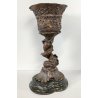 ANTICO CALICE CELEBRATIVO BRONZO epoca '800 SCULTURA SCENE MITOLOGICHE TRITONE