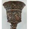 ANTICO CALICE CELEBRATIVO BRONZO epoca '800 SCULTURA SCENE MITOLOGICHE TRITONE