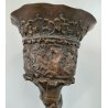 ANTICO CALICE CELEBRATIVO BRONZO epoca '800 SCULTURA SCENE MITOLOGICHE TRITONE
