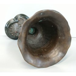 ANTICO CALICE CELEBRATIVO BRONZO epoca '800 SCULTURA SCENE MITOLOGICHE TRITONE