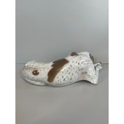 ANTICA SCULTURA CERAMICA CANE FIRMATA ROSENTHAL POINTER DOG GERMANIA ANNI '40