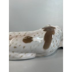 ANTICA SCULTURA CERAMICA CANE FIRMATA ROSENTHAL POINTER DOG GERMANIA ANNI '40