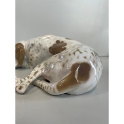 ANTICA SCULTURA CERAMICA CANE FIRMATA ROSENTHAL POINTER DOG GERMANIA ANNI '40