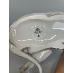 ANTICA SCULTURA CERAMICA CANE FIRMATA ROSENTHAL POINTER DOG GERMANIA ANNI '40