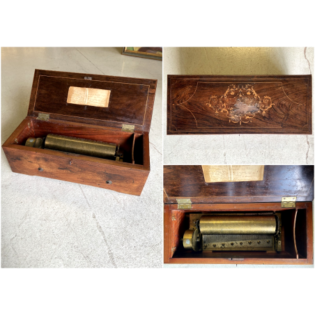 ANTICO CARILLON Ducommun Girod SWISS SCATOLA MUSICALE LEGNO INTARSIATO 1840 c.a.