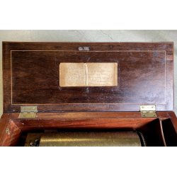 ANTICO CARILLON Ducommun Girod SWISS SCATOLA MUSICALE LEGNO INTARSIATO 1840 c.a.