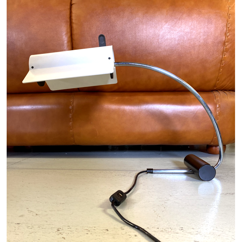 LAMPADA TAVOLO ORIENTABILE AD ARCO DESIGN Joe Colombo 43cm/h FUNZIONANTE '60s