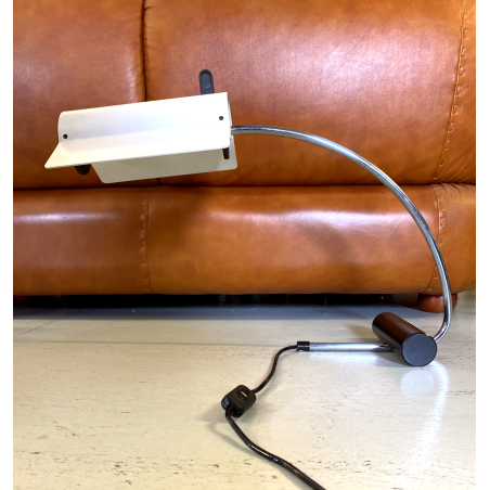 LAMPADA TAVOLO ORIENTABILE AD ARCO DESIGN Joe Colombo 43cm/h FUNZIONANTE '60s